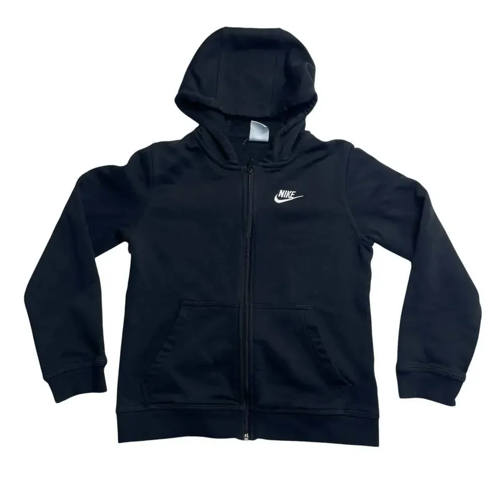 Nike Youth Sportswear Club Fleece Full Zip Hoodie Black Size M